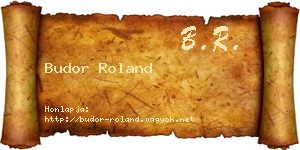 Budor Roland névjegykártya